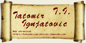 Tatomir Ignjatović vizit kartica